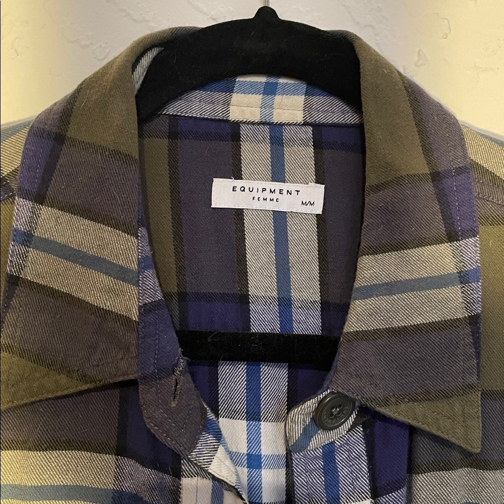 Equipment Monroe Plaid Button Down Jacket Size M - image 2